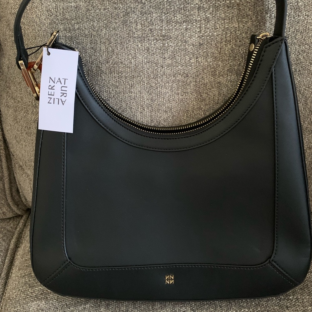 Naturalizer Black Leather Shoulder Bag
